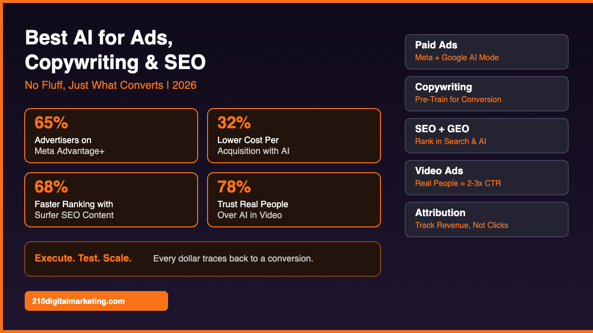 Best AI tools for ads copywriting and SEO in 2026 blog thumbnail by 210 Digital Marketing