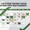 Editorial flat illustration of a four-week content calendar grid with green ribbon motif — 210 Digital Marketing MHAM 2026 sprint playbook