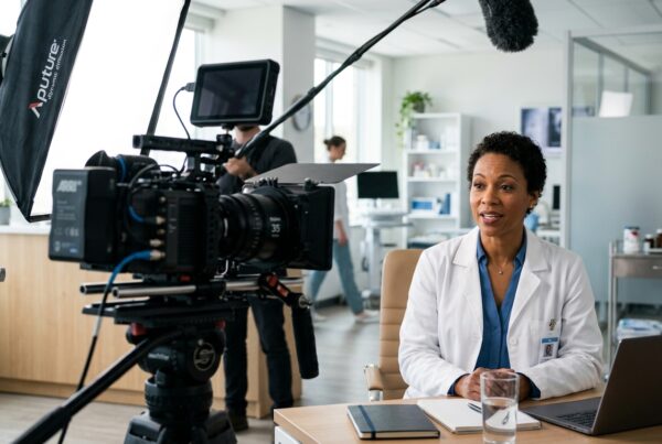 Physician filmed on a cinema camera for healthcare video SEO and AI search