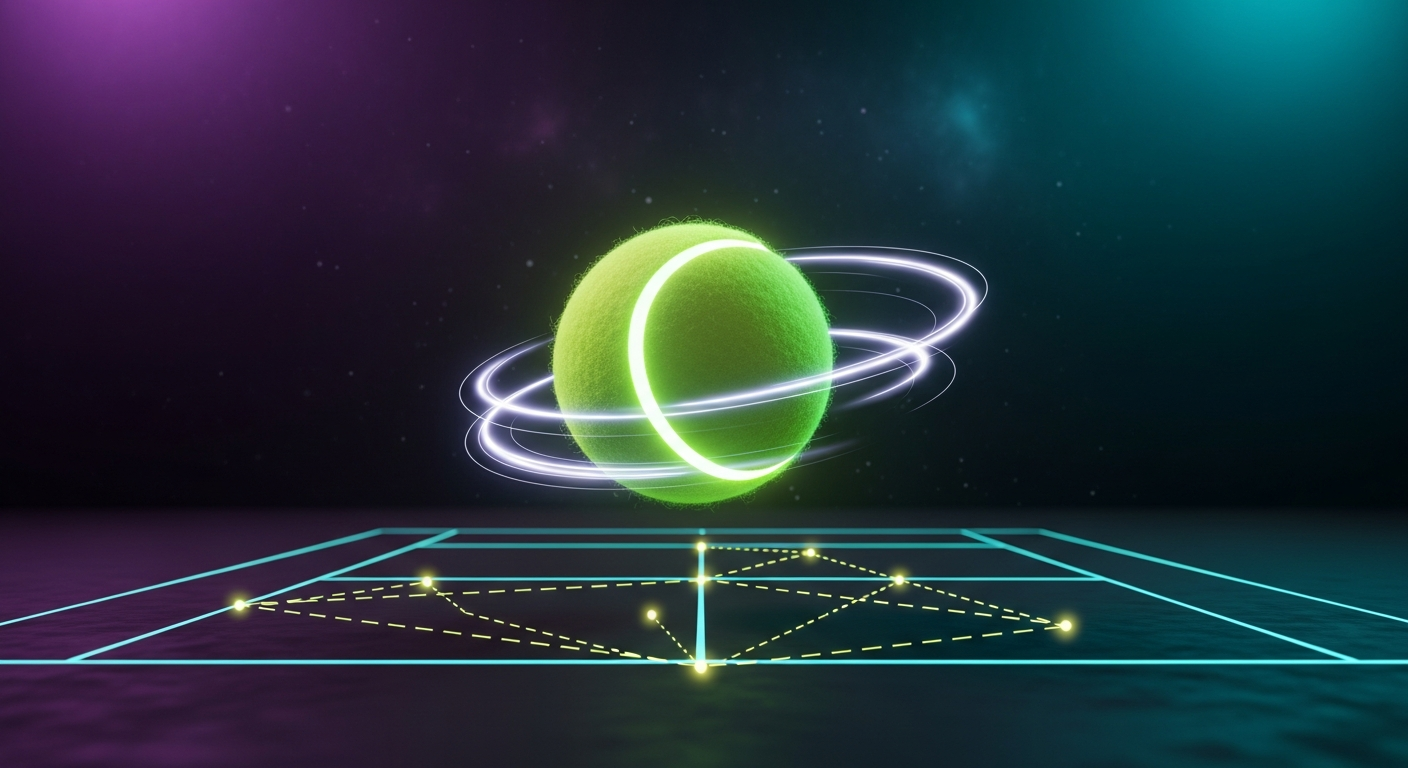 Tennis Camp app: a glowing tennis ball above a court diagram of tennis and pickleball drills
